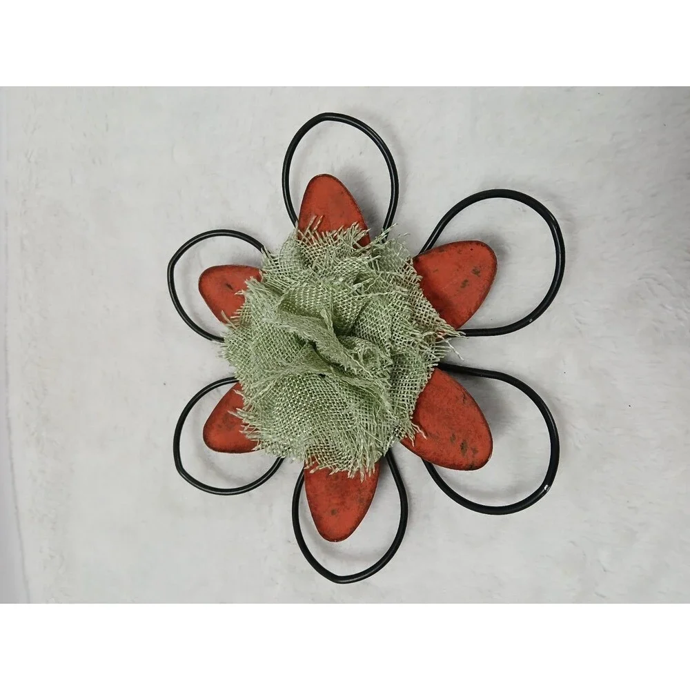 ​Distressed‎ Metal Wire Flower Wall Decor 2-Piece Set Rustic Farmhouse Art 8
